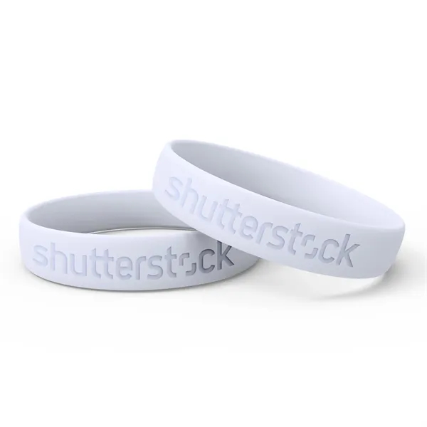White color option for Silicone Wristband   Debossed