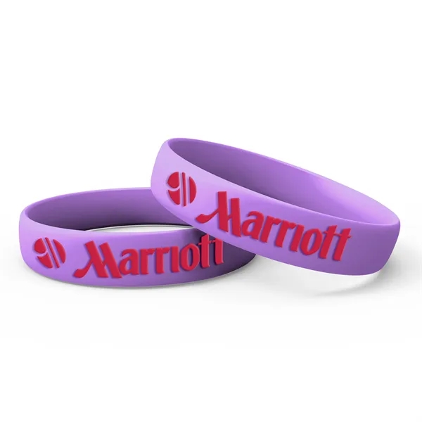 Purple color option for Silicone Wristband   Embossed With 1 Color