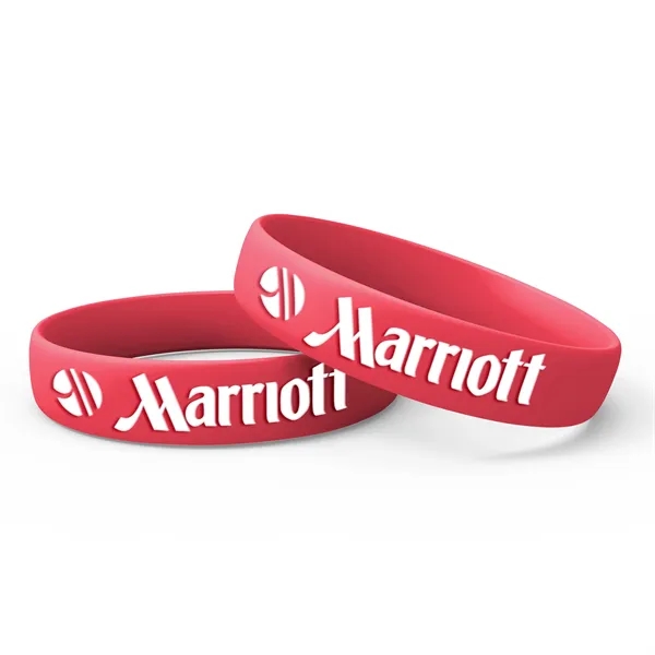 Red color option for Silicone Wristband   Embossed With 1 Color