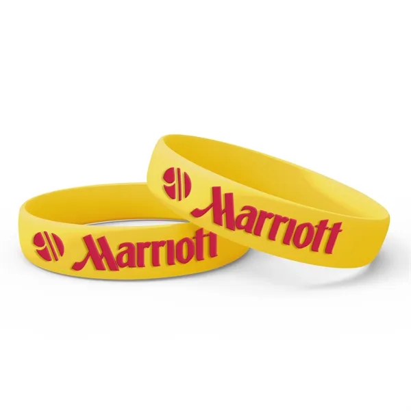Yellow color option for Silicone Wristband   Embossed With 1 Color
