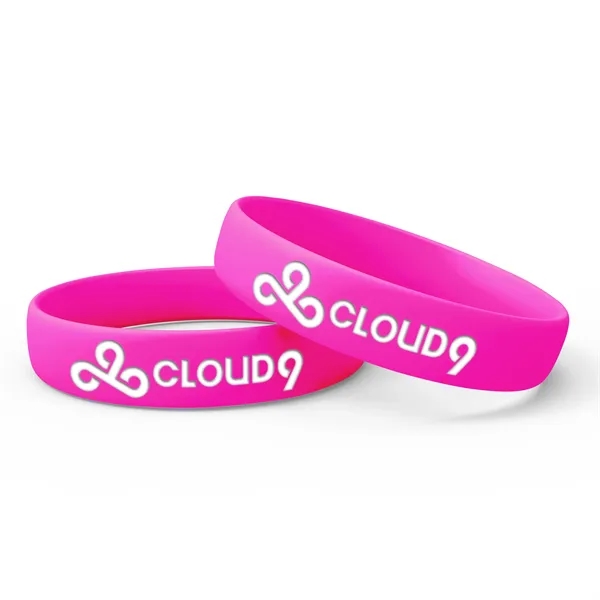 Magenta color option for Silicone Wristband   Debossed With 1 Color