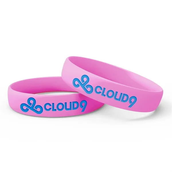 Pink color option for Silicone Wristband   Debossed With 1 Color