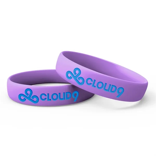 Purple color option for Silicone Wristband   Debossed With 1 Color
