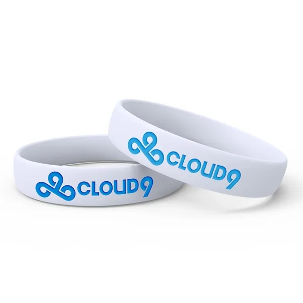 White color option for Silicone Wristband   Debossed With 1 Color