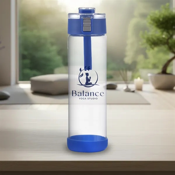 Royal Blue color option for 22 Oz Glass Bottle With Locking Lid And Silicone Carry Loop