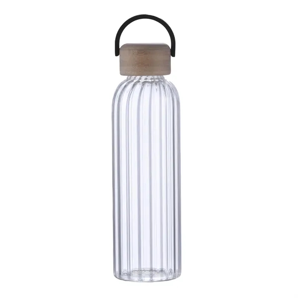Black color option for 21 Oz Glass Bottle With Inner Stripe & Easy Carry Bamboo Lid