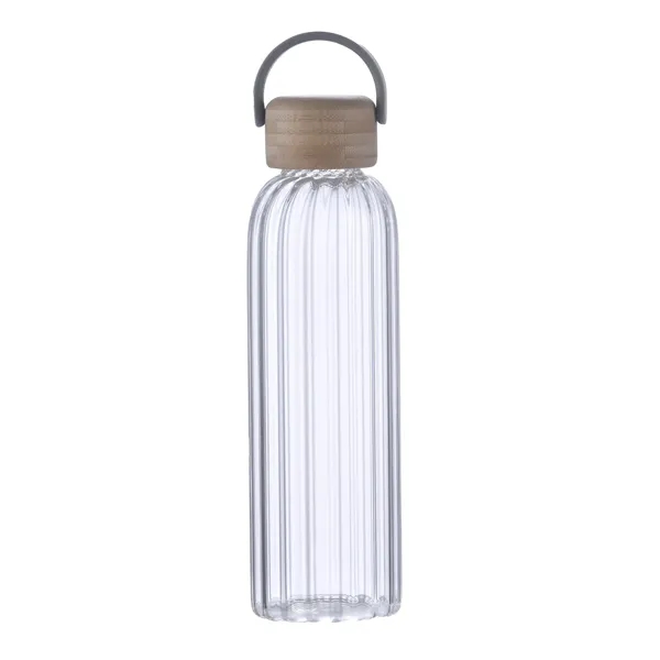 Gray color option for 21 Oz Glass Bottle With Inner Stripe & Easy Carry Bamboo Lid