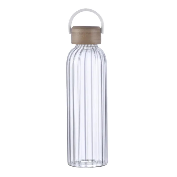 White color option for 21 Oz Glass Bottle With Inner Stripe & Easy Carry Bamboo Lid