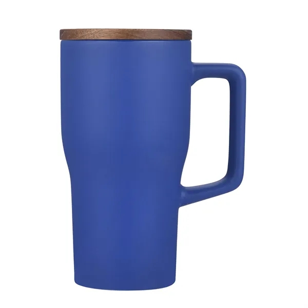 Blue color option for 18 Oz Ceramic Mug With Wood Lid