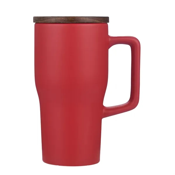 Red color option for 18 Oz Ceramic Mug With Wood Lid