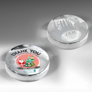Photo of 2 7/8" Dia X 3/4" H Round Glass Paperweight