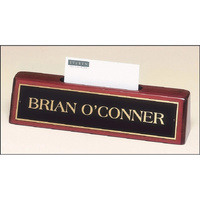 Rosewood Piano Finish Nameplate With Business Card Holder