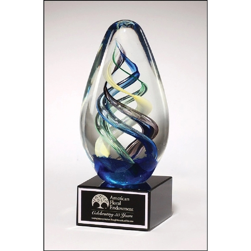 Photo of Eggshaped Art Glass Award 2.75 X 7 1/8