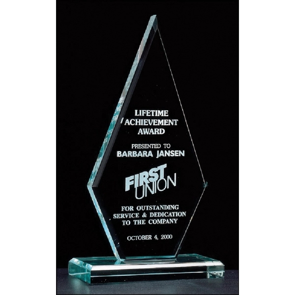 Jade color option for Elite Diamond Acrylic Award 5.75 X 10.5