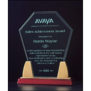 Photo of Diamond Acrylic Award On A Rosewood Piano Finish Base