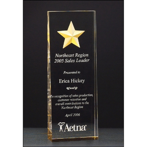 Photo of Constellation Acrylic Award  With Etched Gold Star 2 7/8x8