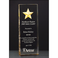 Constellation Acrylic Award  With Etched Gold Star 2 7/8x8