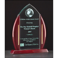 Acrylic Award On A Rosewood Piano Finish Base.