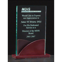 Acrylic Award On A Mahogany Finish Base