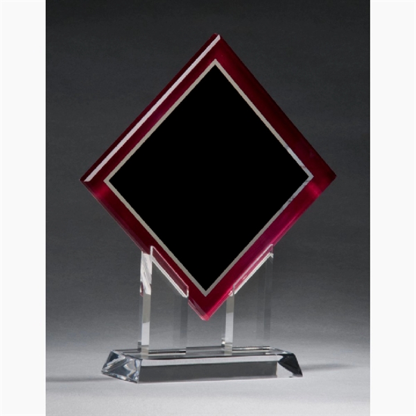Red-Black color option for Laser Engraved Diamond Award 8.5x10
