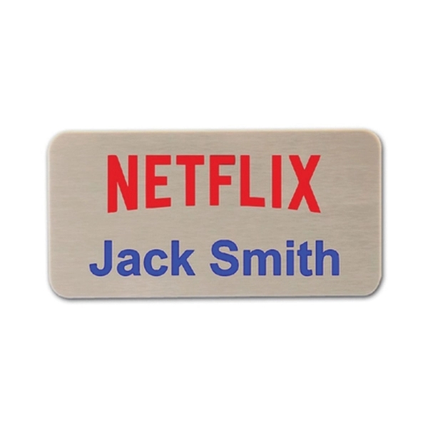 Silver color option for 1.5x3 Inch Brushed Aluminum Name Badge