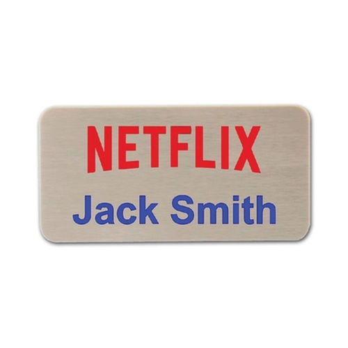 Main photo of 1.5x3 Inch Brushed Aluminum Name Badge