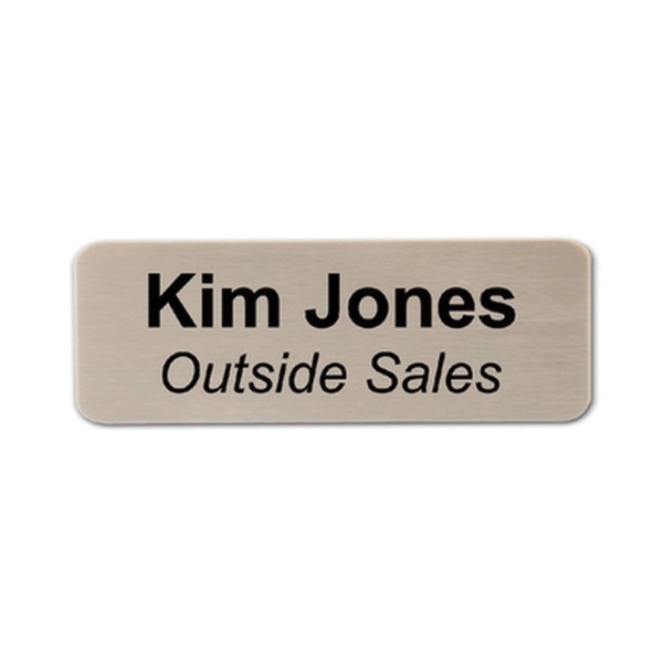 Silver color option for 1x3 Inch Brushed Aluminum Name Badge