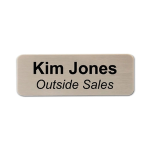 Photo of 1x3 Inch Brushed Aluminum Name Badge