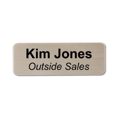 Main photo of 1x3 Inch Brushed Aluminum Name Badge