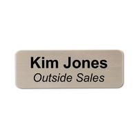 1x3 Inch Brushed Aluminum Name Badge