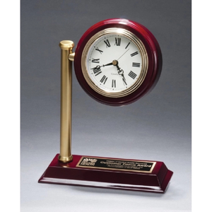 Photo of Rail Station Rosewood Piano Finish Photo Desk Clock 7x9