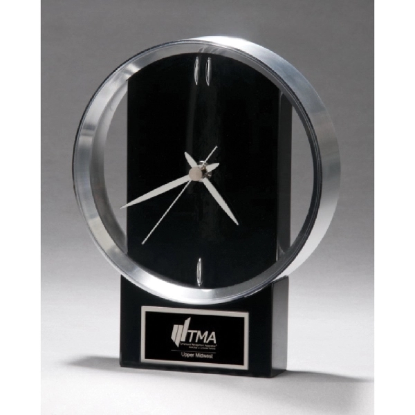 Black-Silver color option for Black And Silver Modern Design Clock 5 5/8x7.75
