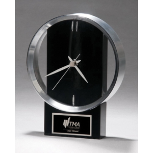 Photo of Black And Silver Modern Design Clock 5 5/8x7.75
