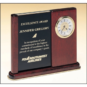 Photo of Versatile Clock Rosewood Piano Finish Desk Clock 6.75 X 8.5
