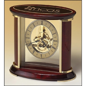 Photo of Skeleton Clock With Brass And Rosewood Piano Finish 7x9