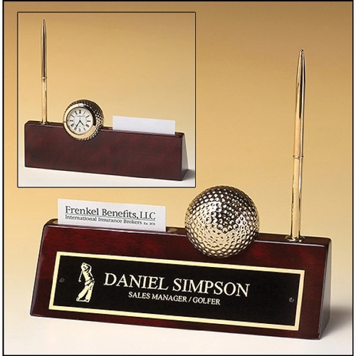 Main photo of Golfthemed Rosewood Piano Finish Desk Accessory. 9x9