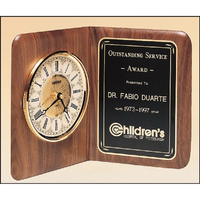Walnut Book Clock With Glass Lens