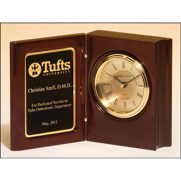 Rosewood-Gold-Black color option for Book Clock 4.25 X 5 3/8