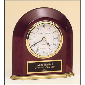 Photo of Rosewood Piano Finish Arched Desk Clock 5 5/8x5 7/8