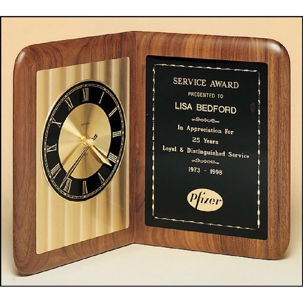 Walnut-Gold-Black color option for Walnut Book Clock
