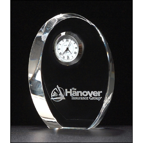 Main photo of Crystal Desk Clock 3 7/8 X 4 7/8