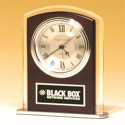 Main photo of Rosewood Beveled Glass Clock 5.5x6.5
