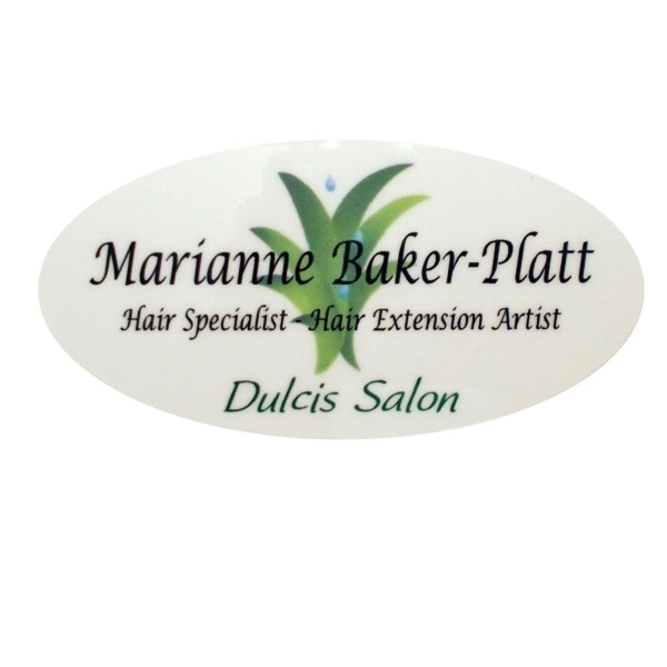 Assorted color option for 1.5x3 Oval Full Color Name Badge
