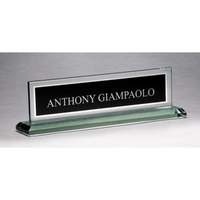 Glass Name Plate With Black Center 10x2.75