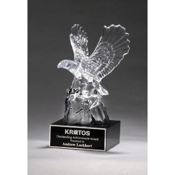 Clear-Black color option for Crystal Eagle On Black Base 4.5x9.5