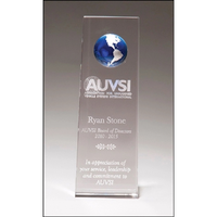 Crystal Trophy With Blue Globe 2.75x8