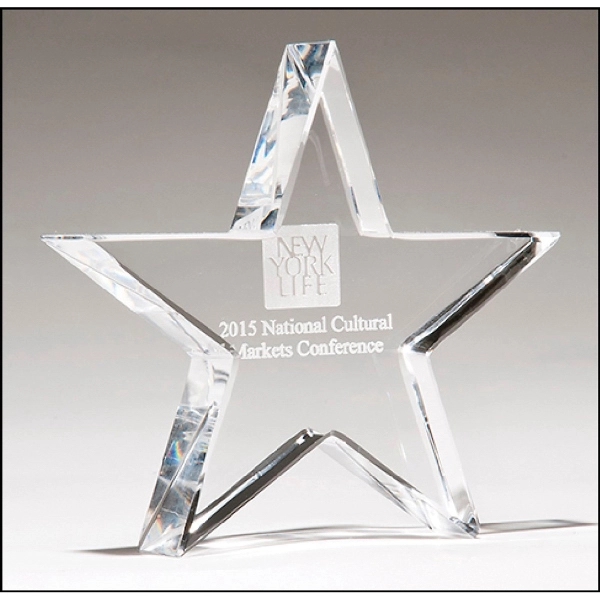Clear color option for Crystal Star Paperweight 4 1/8x4 1/8