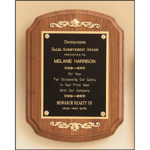 Photo of Walnut Plaque With Decorative Accents 9x12