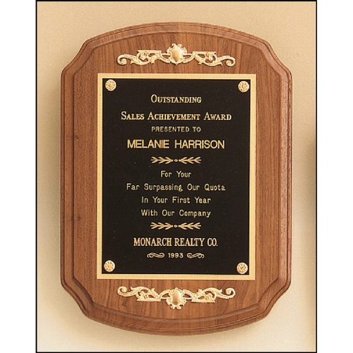Main photo of Walnut Plaque With Decorative Accents 9x12