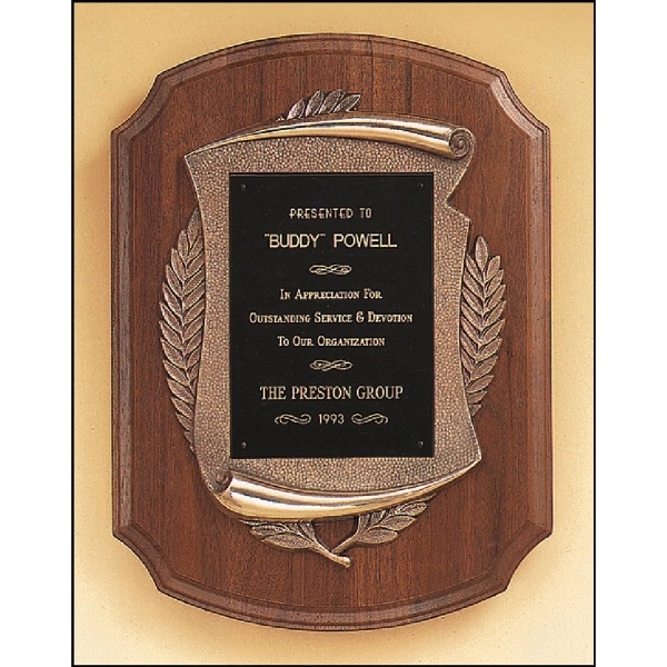 Walnut-Bronze-Black color option for Walnut Plaque With Antique Bronze Frame 11x15 Black Plate